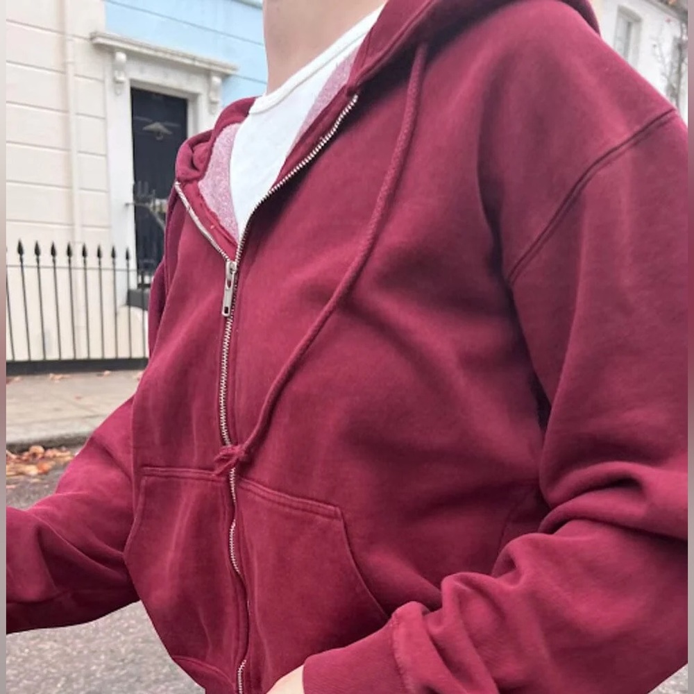 Brandy Melville Red Zip up hoodie